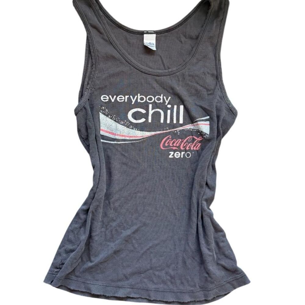 Vintage 2000s Bella “Everybody Chill” Coca-Cola Zero graphic tank in distressed